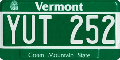 VT license plate YUT252