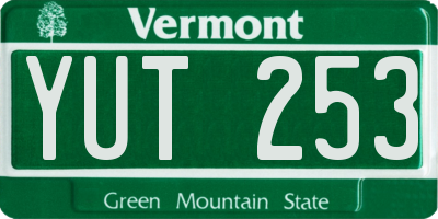 VT license plate YUT253