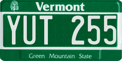 VT license plate YUT255
