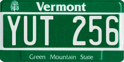 VT license plate YUT256