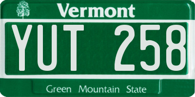 VT license plate YUT258