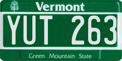VT license plate YUT263