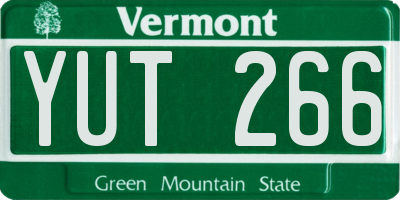 VT license plate YUT266