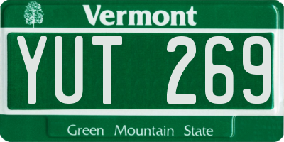 VT license plate YUT269