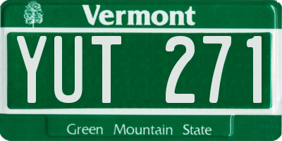VT license plate YUT271