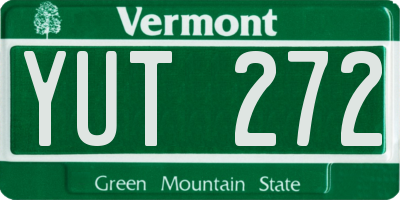 VT license plate YUT272