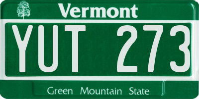 VT license plate YUT273