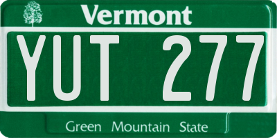 VT license plate YUT277