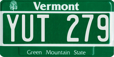 VT license plate YUT279