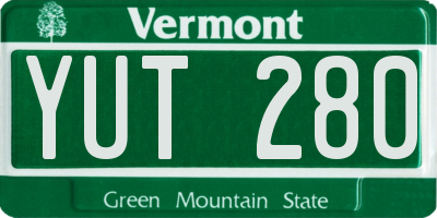 VT license plate YUT280