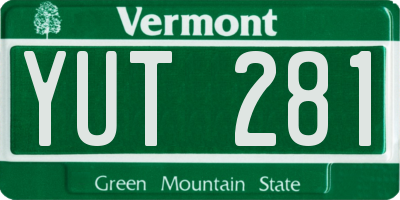 VT license plate YUT281