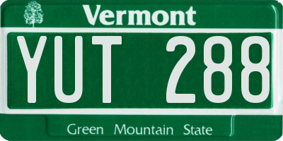 VT license plate YUT288