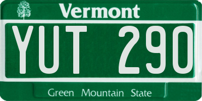 VT license plate YUT290