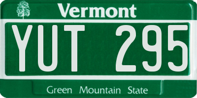 VT license plate YUT295
