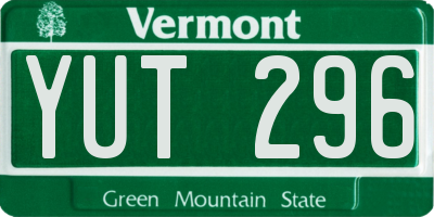 VT license plate YUT296