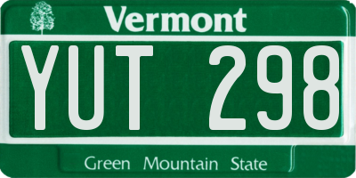 VT license plate YUT298