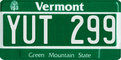 VT license plate YUT299