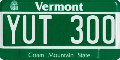 VT license plate YUT300