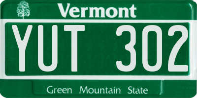 VT license plate YUT302