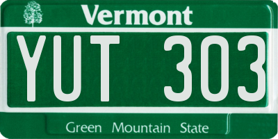 VT license plate YUT303