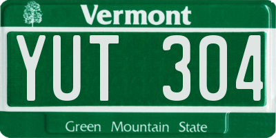 VT license plate YUT304