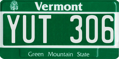 VT license plate YUT306