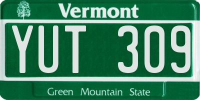 VT license plate YUT309