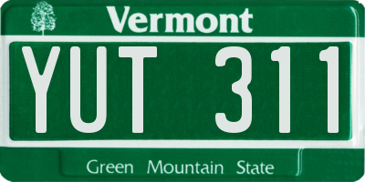 VT license plate YUT311