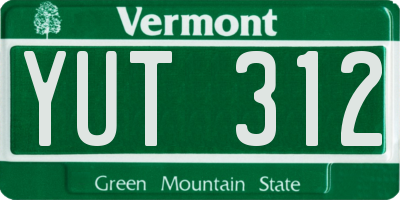 VT license plate YUT312
