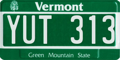 VT license plate YUT313
