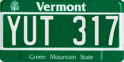 VT license plate YUT317
