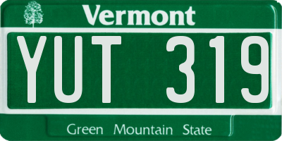 VT license plate YUT319