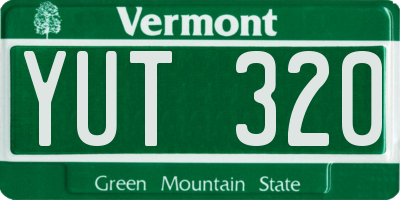 VT license plate YUT320
