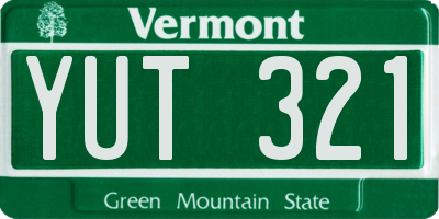 VT license plate YUT321