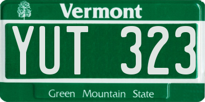 VT license plate YUT323
