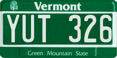 VT license plate YUT326