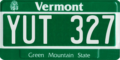 VT license plate YUT327