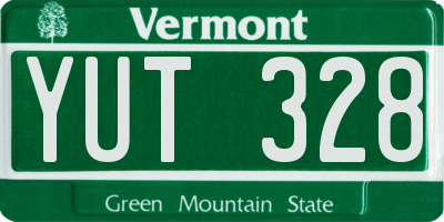 VT license plate YUT328