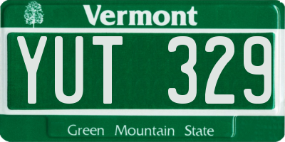 VT license plate YUT329