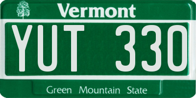 VT license plate YUT330