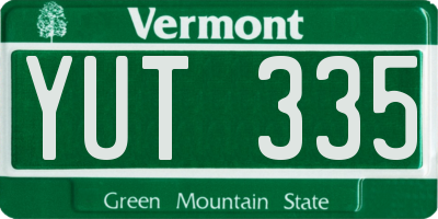 VT license plate YUT335