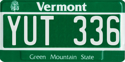 VT license plate YUT336