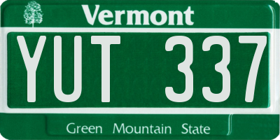 VT license plate YUT337