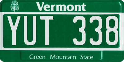 VT license plate YUT338
