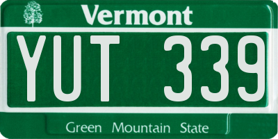 VT license plate YUT339