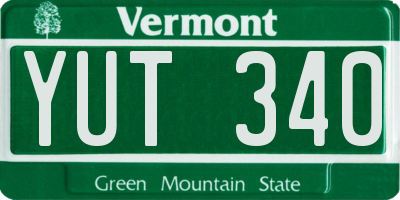 VT license plate YUT340