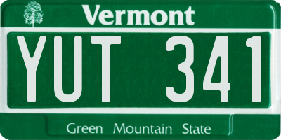 VT license plate YUT341