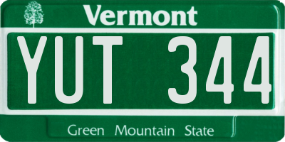 VT license plate YUT344