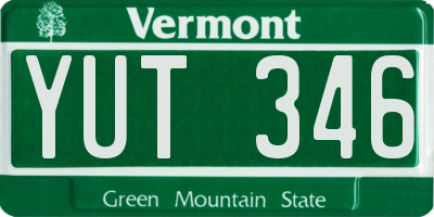 VT license plate YUT346
