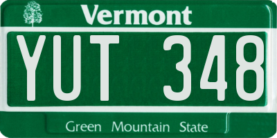 VT license plate YUT348